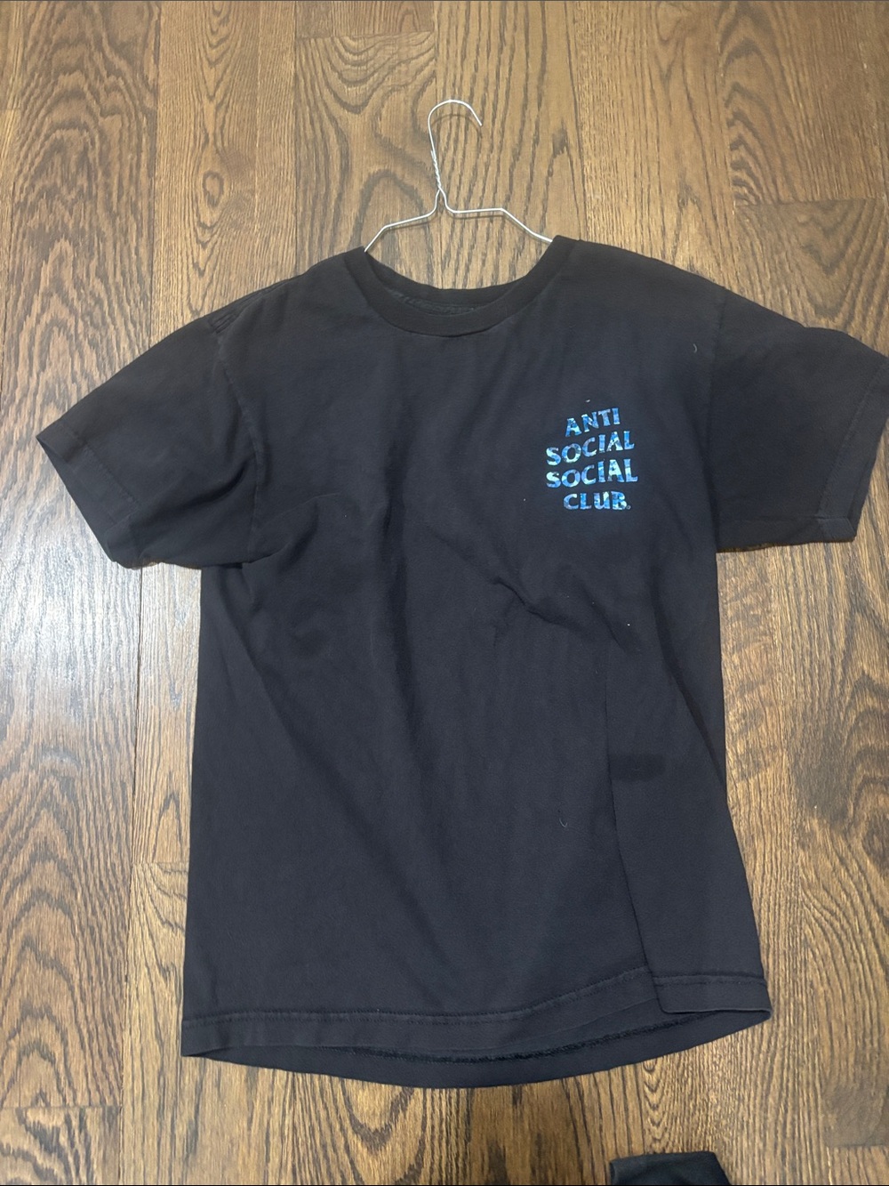 Anti Social Social Club Kids Black Tee with Blue Logo